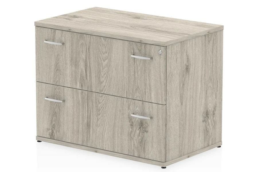 Gladstone Grey Oak 2 Drawer Desk High Side Filer 1 Gladstone Grey Oak 2 Drawer Desk High Side Filer