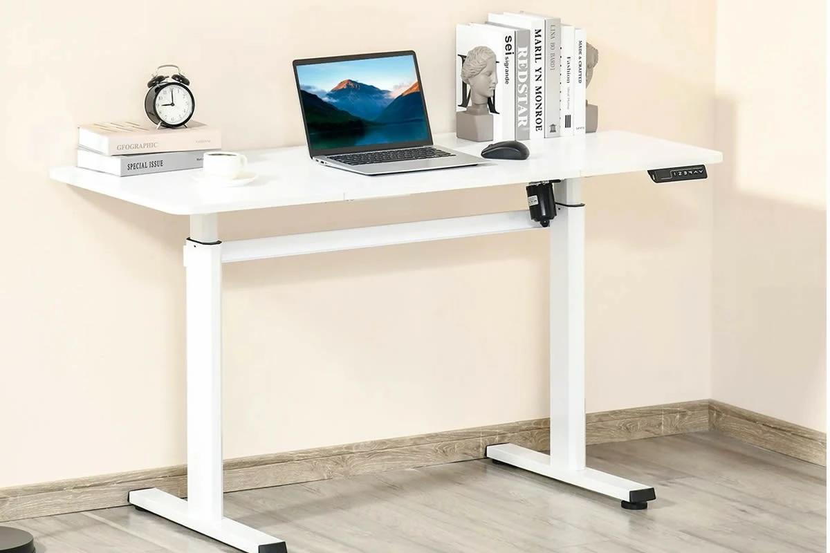 White Height Adjustable Standing Desk 2 White Height Adjustable Standing Desk - Image 2