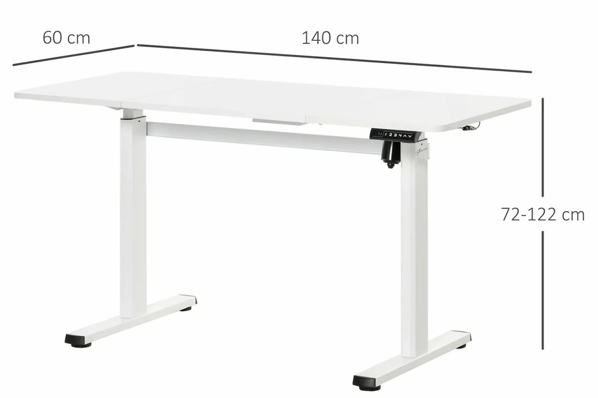 White Height Adjustable Standing Desk 3 White Height Adjustable Standing Desk - Image 3