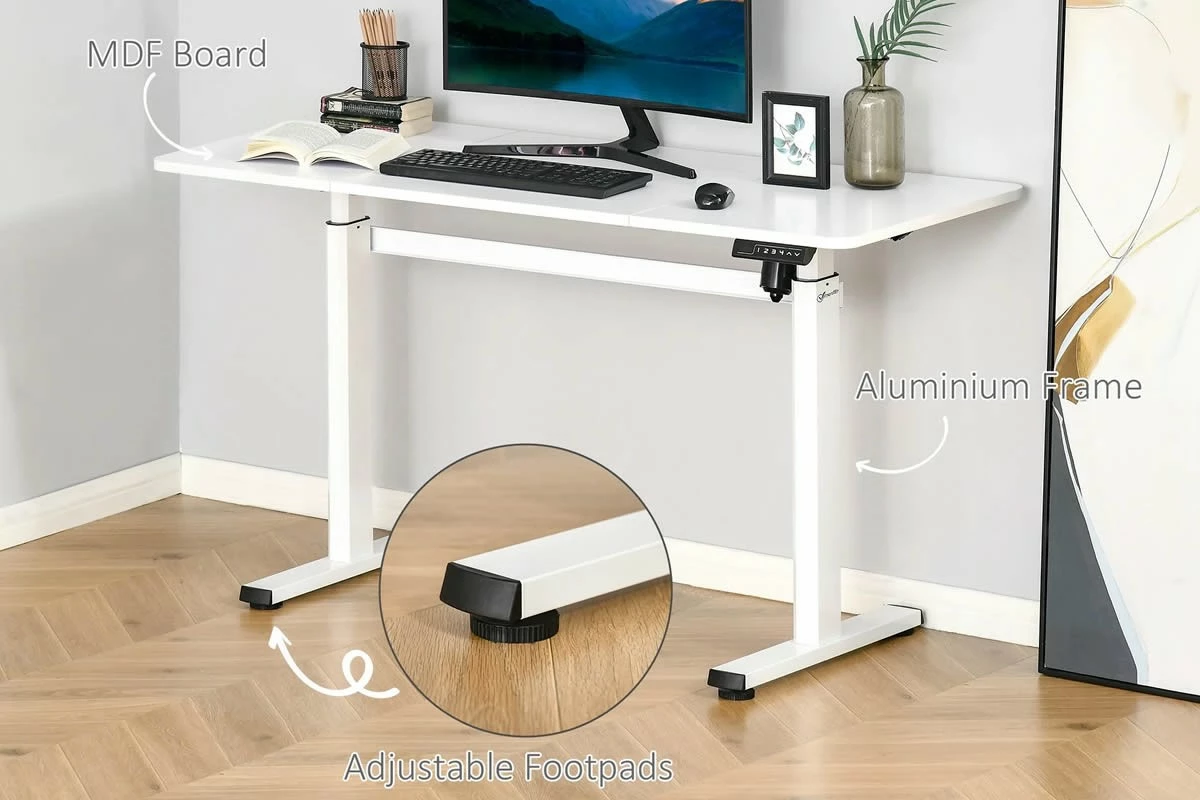 White Height Adjustable Standing Desk 7 White Height Adjustable Standing Desk - Image 7