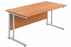 Kestral Rectangular Cantilever Desk 16 Kestral Rectangular Cantilever Desk -CHAIR OFFICE Sales beech top white frame 3