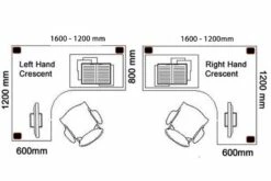 Kestral Panel Corner Workstation -CHAIR OFFICE Sales crescent desk 1600 1200mm 1