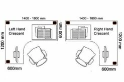 Harmony Walnut Corner Panel End Desk -CHAIR OFFICE Sales crescent desk size 11
