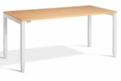 Crown Rectangular Height Adjustable Desk 17 Crown Rectangular Height Adjustable Desk -CHAIR OFFICE Sales crown white frame beech