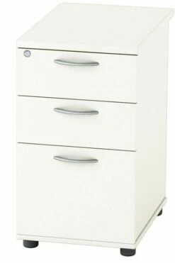 Avon White Desk High Pedestal