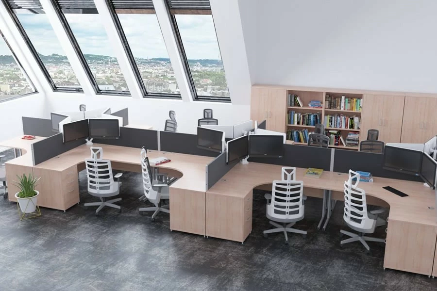 Norton Oak Corner Cantilever Leg Desk 3 Norton Oak Corner Cantilever Leg Desk - Image 3