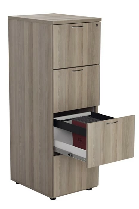 Kestral Grey Oak 4 Drawer Filing Cabinet 4 Kestral Grey Oak 4 Drawer Filing Cabinet - Image 4