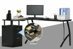 Alice Black Corner Desk 18 Alice Black Corner Desk -CHAIR OFFICE Sales homcom black computer table corner desk 10