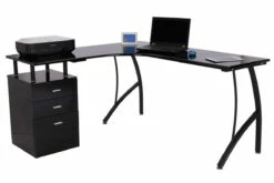Alice Black Corner Desk 16 Alice Black Corner Desk -CHAIR OFFICE Sales homcom black computer table corner desk 2