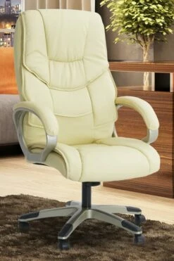Ontario Leather Office Chair -CHAIR OFFICE Sales homcom high back pu leather office chair cream 1