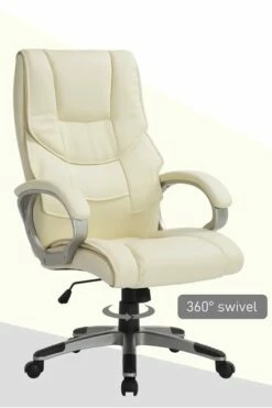 Ontario Leather Office Chair -CHAIR OFFICE Sales homcom high back pu leather office chair cream 5