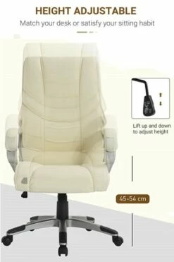 Ontario Leather Office Chair -CHAIR OFFICE Sales homcom high back pu leather office chair cream 7