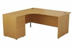 Kestral Corner Panel Desk And Pedestal -CHAIR OFFICE Sales left hand oak