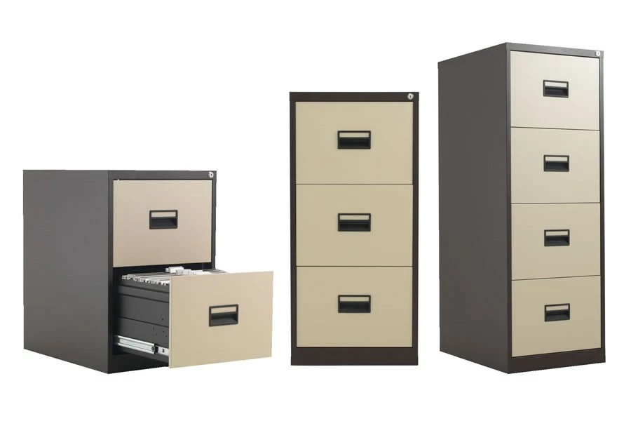Mod Brown Steel Filing Cabinets 2 Mod Brown Steel Filing Cabinets - Image 2