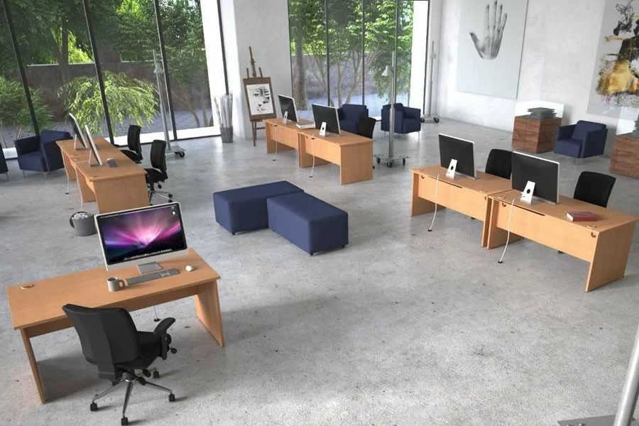 Norton Oak Rectangular Cantilever Desk 5 Norton Oak Rectangular Cantilever Desk - Image 5