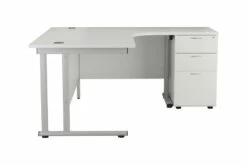 Kestral White Cantilever Corner Workstation 9 Kestral White Cantilever Corner Workstation -CHAIR OFFICE Sales ost1612cwsrclplustesudp3wh side 1