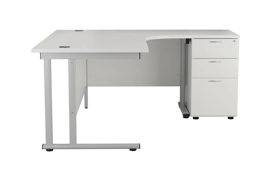 Kestral White Cantilever Corner Workstation 3 Kestral White Cantilever Corner Workstation - Image 3