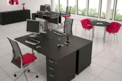 Nene Black Rectangular Panel Leg Desk 8 Nene Black Rectangular Panel Leg Desk -CHAIR OFFICE Sales room shot 1