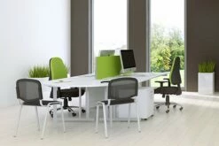 Polar White Corner Panel Leg Desk 7 Polar White Corner Panel Leg Desk -CHAIR OFFICE Sales roomshot 18 white