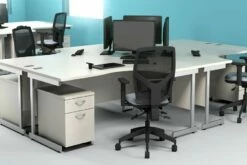 Avon White Rectangular Cantilever Desk 7 Avon White Rectangular Cantilever Desk -CHAIR OFFICE Sales roomshot 2 2