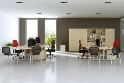 Solar Maple 3 Drawer Desk High Pedestal 7 Solar Maple 3 Drawer Desk High Pedestal -CHAIR OFFICE Sales roomshot 8 maple 4