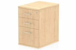 Solar Maple 3 Drawer Desk High Pedestal