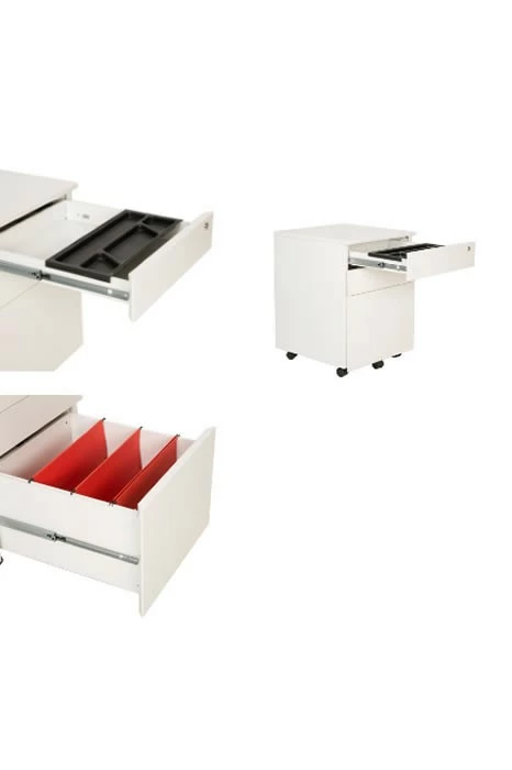 Steel Three Drawer Mobile Pedestal 2 Steel Three Drawer Mobile Pedestal - Image 2