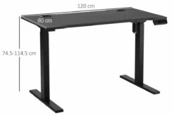 Black Height Adjustable Standing Desk -CHAIR OFFICE Sales vinsetto 120 cm x 60 cm electric height adjustable standing desk 3