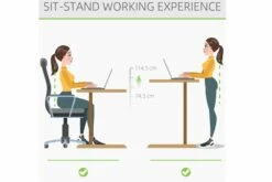 Black Height Adjustable Standing Desk -CHAIR OFFICE Sales vinsetto 120 cm x 60 cm electric height adjustable standing desk 4