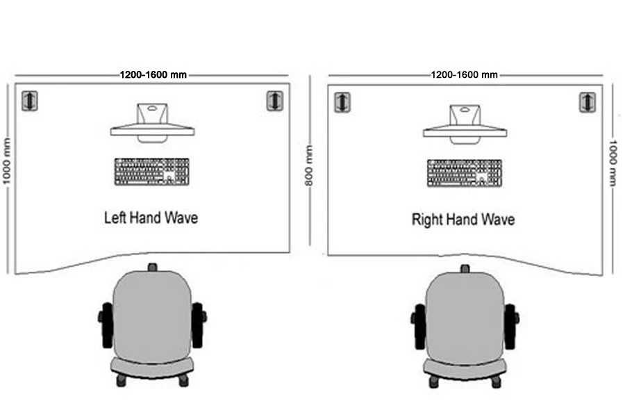 Nene Black Wave Panel Leg Desk 3 Nene Black Wave Panel Leg Desk - Image 3